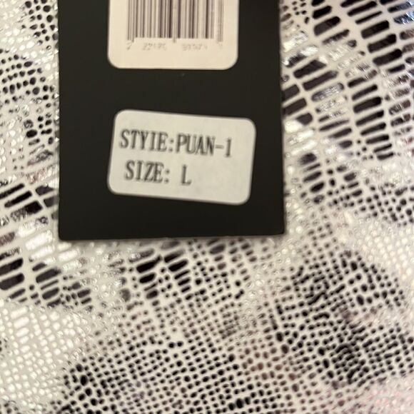 New, New Mix sparkle leggings silver white and black snakeskin pattern - Picture 5 of 5